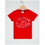 Children's Standard Red Crew Neck T-Shirt