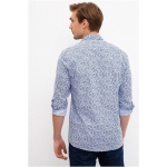 Men's Slim Blue Shirt - Image 4