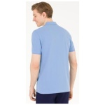 Men's Dark Blue Basic Polo Neck T-Shirt - Image 2