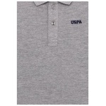 Boy's Standard Gray Melange Polo Neck T-Shirt - Image 3