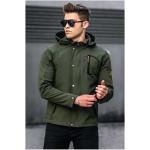 Madmext Water and Windproof Khaki Men's Raincoat