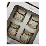 English Home Miotal Metal 4-Piece Napkin Ring 4.5 Cm Gold - Image 2
