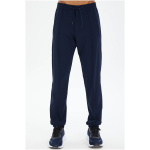 Men's Navy Blue Zippered Front Striped Outdoor Sweatpants