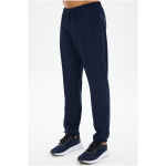Men's Navy Blue Zippered Front Striped Outdoor Sweatpants - Image 2
