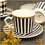 Karaca Chekers Coffee Cup Set for 6 Persons 220 Ml - Image 4