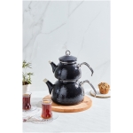 Karaca Crystal Black Enamel Midi Teapot Set - Image 6