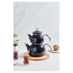 Karaca Crystal Black Enamel Midi Teapot Set - Image 5