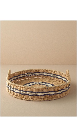 Venice Knitted Decorative Tray Natural-Black