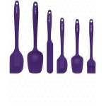 Drongo Heat Resistant Fireproof Non-stick Silicone Spatula Set 6 Pieces Purple