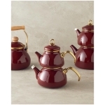 Copenhagen Enamel Mini Teapot Burgundy - Image 3
