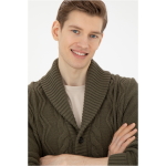 Men's Khaki Knitwear Cardigan - Image 4