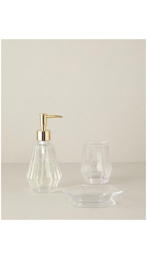 Rina Glass 3-Piece Bathroom Set Transparent