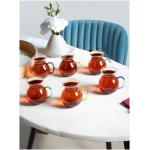 Perotti Keyfi Ala 6-Piece Borosilicate 200 ml Tea Glass Set with 6 Different Handle Colors - Image 6
