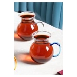Perotti Keyfi Ala 6-Piece Borosilicate 200 ml Tea Glass Set with 6 Different Handle Colors - Image 5