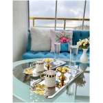 6 Pcs Luxury Baton Stainless Steel Butterfly Silver Serving, Tea, Coffee, Treats And Serving Tray 6 Pcs Luxury Baton Stainless Steel Butterfly Silver Serving, Tea, Coffee, Treats And Serving Tray - Image 3