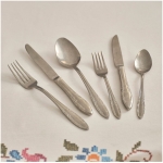 Vintage 18 Pieces 6 Seater Dessert Fork Spoons Knife Set Silver - Image 2