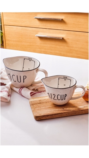 Veva Set of 2 Porcelain Measuring Cups 250/500 ml