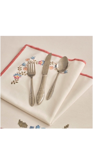 Vintage 18 Pieces 6 Seater Dessert Fork Spoons Knife Set Silver