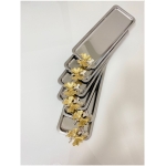 6 Pcs Luxury Baton Stainless Steel Butterfly Silver Serving, Tea, Coffee, Treats And Serving Tray 6 Pcs Luxury Baton Stainless Steel Butterfly Silver Serving, Tea, Coffee, Treats And Serving Tray - Image 2