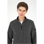 Regular Fit Half Zipper Anthracite Basic Sweatshirt