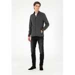 Regular Fit Anthracite Fleece Zipper Basic Cardigan - Image 5