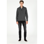Regular Fit Half Zipper Anthracite Basic Sweatshirt - Image 3