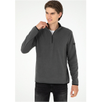 Regular Fit Half Zipper Anthracite Basic Sweatshirt - Image 5