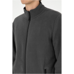 Regular Fit Anthracite Fleece Zipper Basic Cardigan - Image 2