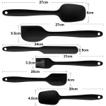 Drongo Heat Resistant Fireproof Non-stick Silicone Spatula Set 6 Pieces Black - Image 4