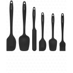 Drongo Heat Resistant Fireproof Non-stick Silicone Spatula Set 6 Pieces Black - Image 6