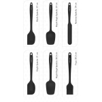 Drongo Heat Resistant Fireproof Non-stick Silicone Spatula Set 6 Pieces Black - Image 5