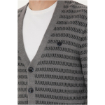 Men's Grey Melange Knitwear Cardigan - Image 2